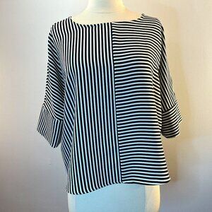 Express Women's Oversized 1/2 sleeve Striped Blouse - Size Small
